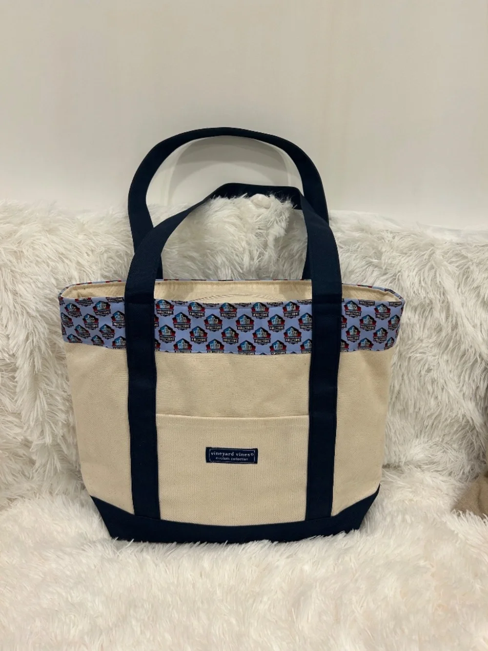 Vineyard Vines Pro Football Hall of Fame Zippered Canvas Tote